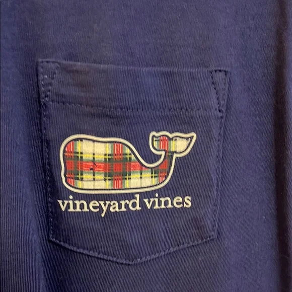 Vineyard Vines Blue Peaks Plaid Whale Long Sleeve Shirt - Picture 2 of 7